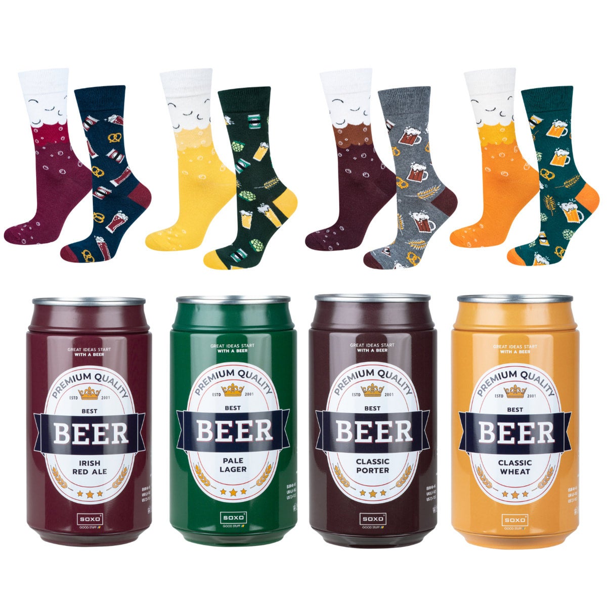 Socks in Beer Cans (4 Pairs) | Emocio